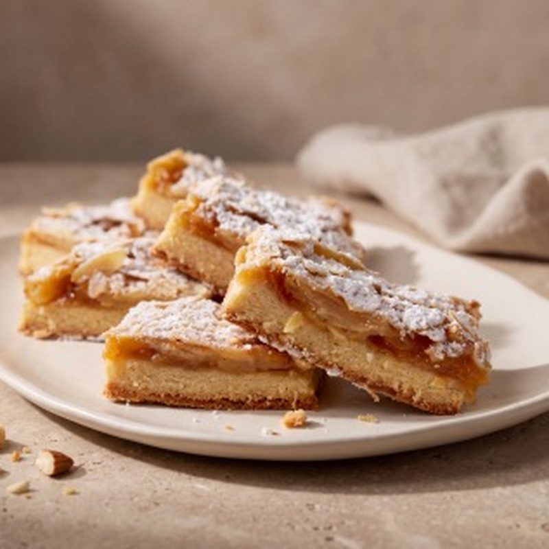 Dessert bars on ceramic